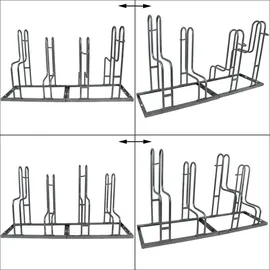 Trutzholm Fahrradständer für 4 Fahrräder höhenversetzt 140 x 75,5 cm Stahl