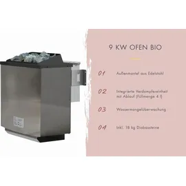 Karibu Fasssauna inkl. 9 kW Bioofen + ext. Steuerung