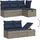 vidaXL 6-teiliges Gartensofa-Set mit Kissen, grau, Polyrattan - Grau