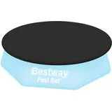 BESTWAY Flowclear Poolabdeckung PVC Schwarz Ø 244 cm
