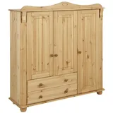 Home affaire Wäscheschrank Adele, Mehrzweckschrank aus massiver Kiefer, 2-oder 3-türig beige 130 cm x 135 cm x 40 cm