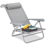 Relaxdays Liegestuhl 58 x 80 x 76,5 cm grau klappbar