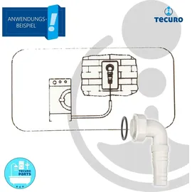 tecuro Geräteanschlusstülle 90° extra lang, mit Schlauchschelle -