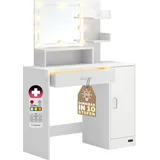 CASARIA Schminktisch Jocelyn Weiß 140x90x40cm LED