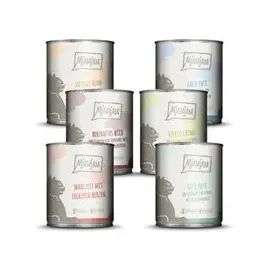 MjAMjAM Mixpaket mit Wild & Kaninchen, Pute, Ente, Herzen, Huhn und Rind 6 x 800 g