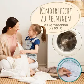 Kids Collective Matratze waschbarer Bezug Kinder 10 cm hoch, eco5 Wendematratze Kinder Kindermatratze 120x200 cm Kinderbett Bodenbett - Weiß