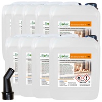 BioFair Bioethanol - Reiner Brennstoff - Bioethanol für Bioethanolkamin, Ethanol Tischkamin, Wandkamin Indoor - 9 x 10 Liter