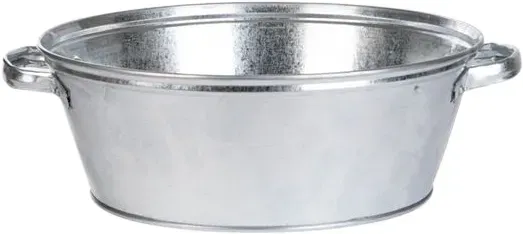 Wanne Zink D45,5H14,2cm Outdoor Wasserdicht  - silber