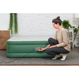 BESTWAY Luftbett Toughlite TPU, Doppelluftbett mit integrierter Elektropumpe 203 x 152 x 46 cm