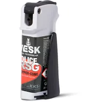 Pfefferspray Pocket VESK Police RSG 20 ml Breitstrahl extrem stark - Sprühkopf mit Flip-Top-Deckel - hochwertiges diskretes Gehäuse mit Clip - austauschbare Nachfülldose (Weiß)