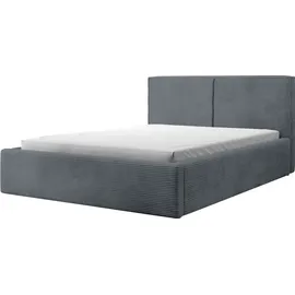 Selsey Doppelbett Farese - Bett mit Polsterrahmen, Cordbezug 180 cm, grau - Grau
