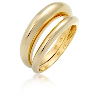 Elli PREMIUM Bandring Basic Klares Design 2er Set 925 Silber Ringe Damen