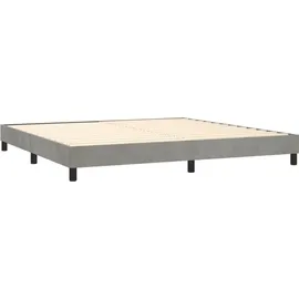 vidaXL Boxspringbett mit Matratze Hellgrau 200x200 cm Samt - Grau