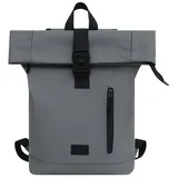 MIRROSI Rucksack Damen- und Herren-Tagesrucksack, großes Volumen M: 13-16 L (28x42x11cm, Wasserdicht), aus hochwertigem Kunstleder, Rucksack, Daypack grau