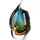 Gilde Glas Art Vase Dario aus Glas - glänzend - blau/braun/grün/klar - Höhe 24cm x Breite 13cm - wasserdichte Glasvase