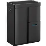 EKO - Mirage Plus Sensor Recycler Abfalleimer 30+15+15 Liter - Powder coated steel Plastic - Schwarz - Schwarz