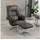 Duo Collection Relaxsessel Burnaby Mikrofaser 82 x 108 x 90 cm Grau mit Hocker und Relaxfunktion