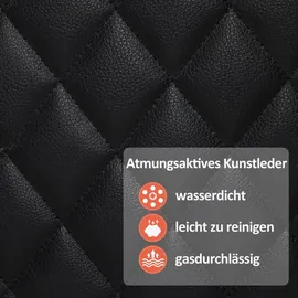MCombo M MCombo 2 Sitzer Sofa mit Schlaffunktion, mit verstellbare Kopfstütze, Kinosessel, Armlehnen-Aufbewahrung & LED Beleuchtung, 7705 (Schwarz)