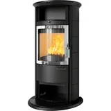 Kaminofen Hark 17 NH GT ECOplus 8 kW - Ofenkacheln: opak-schwarz - Korpus: graphit/verchromt