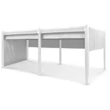 Blumfeldt Pavillon 3x3m, Rostfreier Metall-Pavillon mit Einziehbarem Dach & Seitenwänden, Pavillon Wasserdicht, Stabil & Winterfest, Langlebige Pergola Freistehend, Gartenpavillon mit UV-Schutz