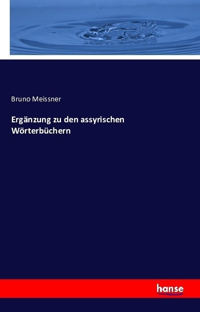 Ergänzung Zu Den Assyrischen Wörterbüchern - Bruno Meissner  Kartoniert (TB)