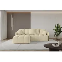 Altdecor Ecksofa mit Schlaffunktion und Bettkasten LONLI-L 251x189x68 Beige