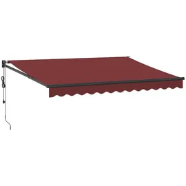 vidaXL Markise Automatisch 350 x 250 cm burgunderrot