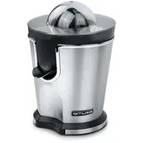 Muse MS-10 CP Power Juicer, Fruchtsaftpresse aus Edelstahl, Schwarz und Chrom, Hohe Leistung und Effizienz, 160W