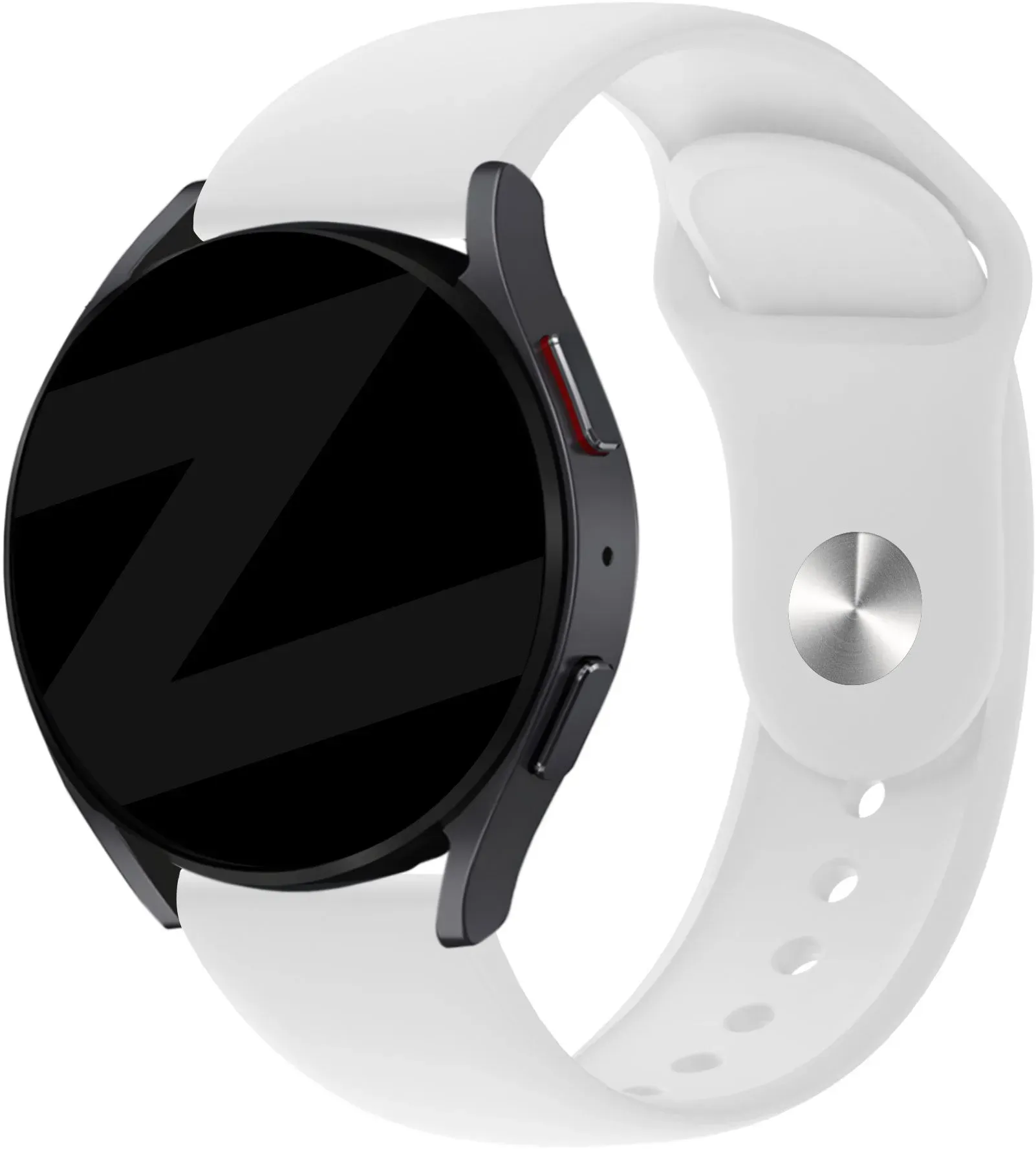 Bandz Oozoo Smartwatch 20mm Armband Silikon 'Deluxe' für Oozoo Smartwatch 20mm - Weiß - Druckknopf Verschluss