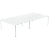 Paperflow easyDesk Doppelschreibtisch weiß rechteckig, 4-Fuß-Gestell weiß 240,0 x 166,0 cm