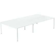 Paperflow easyDesk Doppelschreibtisch weiß rechteckig, 4-Fuß-Gestell weiß 240,0 x 166,0 cm