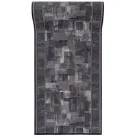 mazovia rutschfest Teppich Läufer Flur - Modern Geometrische Muster Teppichläufer - Kurzflor Flurläufer für Vorzimmer, Küche - ÖKO-TEX Zertifiziert - Meterware Grau - 67 x 100 cm