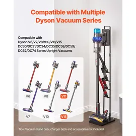 Vevor Staubsaugerständer für Dyson V6 V7 V8 V10 V11 V15 DC30 DC31 DC34 DC35 DC58 DC59 DC62 D74 Schwarz