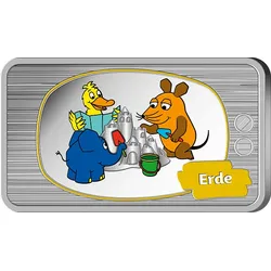 Silberbarren-Set "4 Elemente mit der Maus" mit Farbe