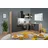 Economy Eiche Sonoma Sägerau Nachbildung L-Form E-Geräte 280 x 172 cm mit Edelstahlkochfeld grau