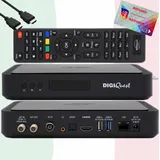 DIGIQuest TiVuSat Karte 4K UHD + DIGIQuest Q90 4K H.265 S2+T2 Receiver (Karte akiviert)