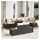vidaXL Garten Essgruppe 9-tlg. Schwarz/Beige