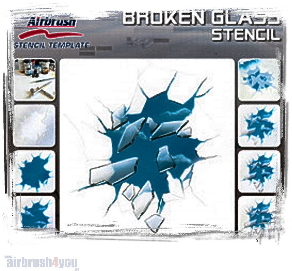 Broken Glass | Airbrushschablone