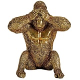 Gift Decor Dekofigur Gorilla Gold Harz (9 x 18 x 17 cm)