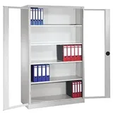 CP Stahlschrank 8931-055 S10296 lichtgrau, Acrylglas 4 Fachböden 120,0 x 50,0 x 195,0 cm, aufgebaut, 1 St.