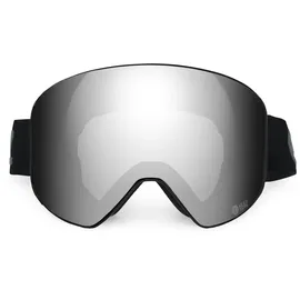 YEAZ Magnet-Ski-Snowboardbrille silber verspiegelt/schwarz APEX