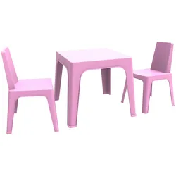 Resol garbar JULIETA Kinderstuhl-Tisch Indoor, Outdoor Set 2+1 Dunkle Rose