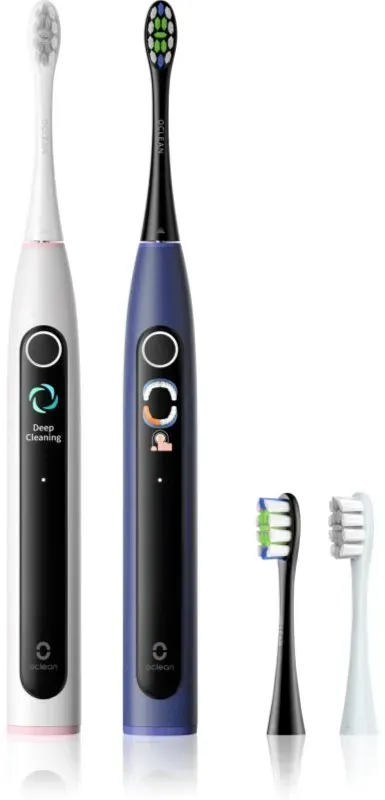 Oclean X Lite Duo Set Zahnbürste mit Schalltechnologie + Ersatzbürstenköpfe Blue+Grey