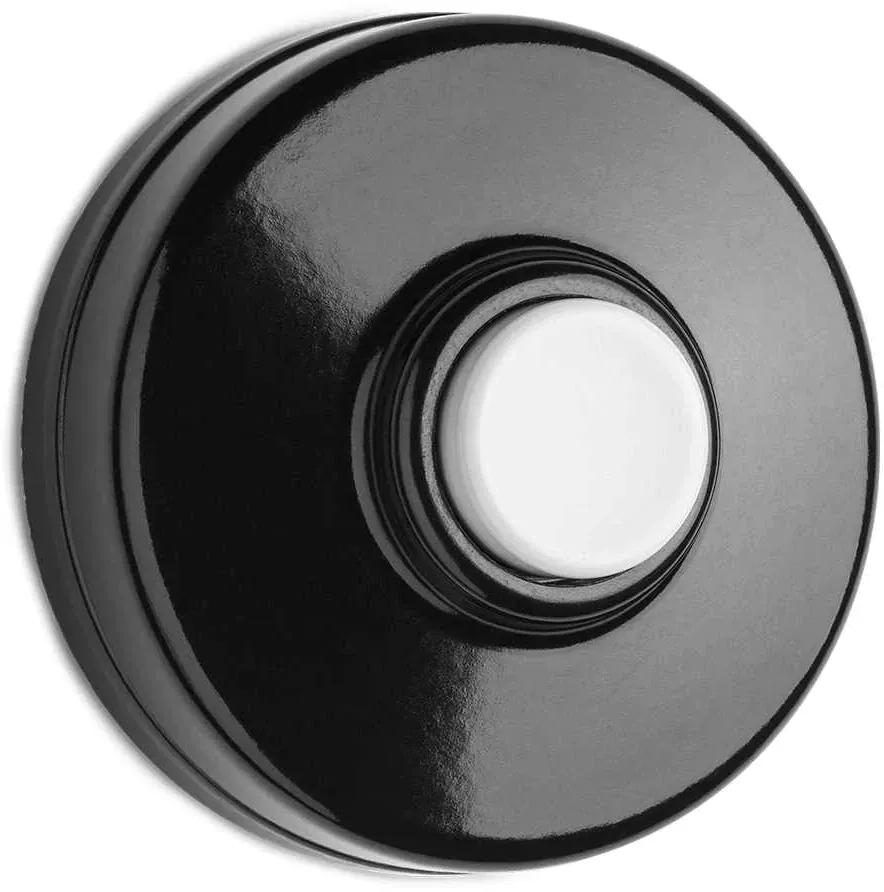 THPG 100881 Klingeltaster Bakelit schwarz mit weißem Taster