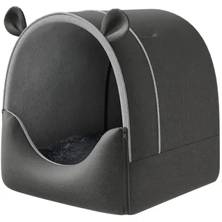 EUGAD Hundehaus Hundehöhle Katzenhaus Katzenhöhle, Hundehöhle 2-in-1 Hundehütte, Großes Haustierhaus mit Plüschkissen,Faltbar Hundehütten 60x55x60cm