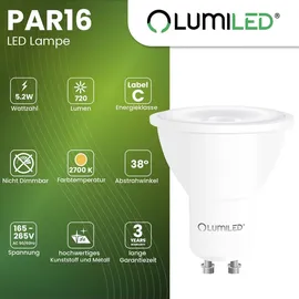 Lumiled LED Spot 10er Pack 5,2W GU10 720 lm warmweiß