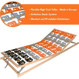 Coemo 7-Zonen Tellerlattenrost CubiFlex 120x200 cm Lattenrost Kopf- und Fußteil verstellbar