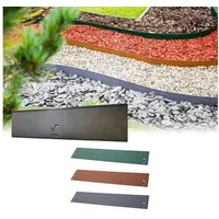 Green-Split Rasenkanten Metall Höhe 13.5-18.5 cm Länge 120 cm | Beeteinfassung | Beetumrandung | Beetbegrenzungen, Farbe:Grau,Size:10 Stück 13.5cm - Grau