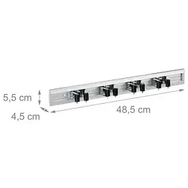Relaxdays Wandhalterung Aluminium 1 St. Schwarz/Silber