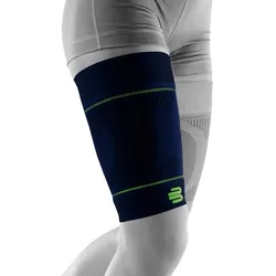 BAUERFEIND SPORTS Kompressionsbandage Oberschenkel marineblau, short, Gr. M